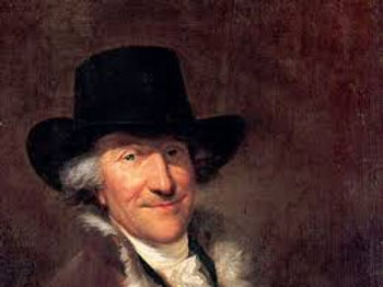 Gentleman with fur collared coat and black fedora. Wilhelm Friedemann Bach